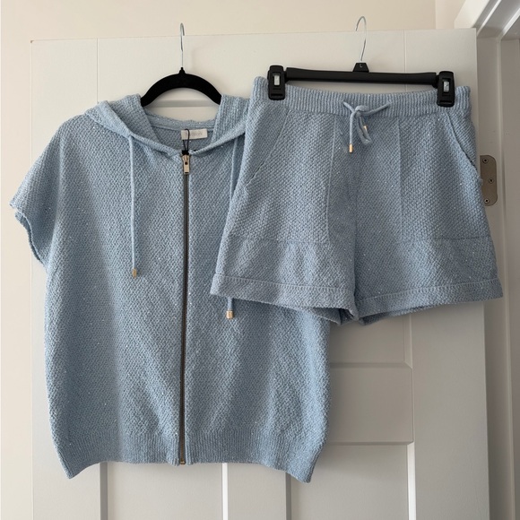 Network Tops - Network Women's Knit Hoodie and Shorts Set